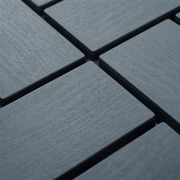 Plastic Interlocking Deck Tiles,44 Pack Patio Deck Tiles,12"x12" Square Waterproof Outdoor All Weather Use, Patio Decking Tiles for Poolside Balcony Backyard, Grey