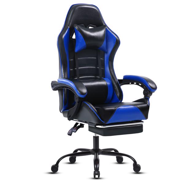 Gaming Chair, Computer Chair with Wheels, Adjustable Height Pu Leather Gamer Chair Office Desk Chair, Ergonomic Video Game Chair for Adults