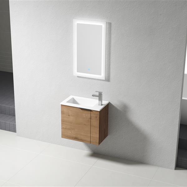 Bathroom Vanity with Sink 22 Inch for Small Bathroom,Floating Bathroom Vanity with Soft Close Door,Small Bathroom Vanity with Sink, 22x13 (KD-Packing)