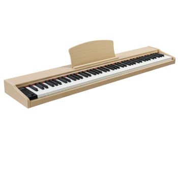 GPP-107 88 Key Full Size Semi-Weighted Standard Keyboards Wooden Digital Piano with  MIDI Bluetooth, Triple Pedals，Headphone and other accessories，for Piano beginner or Lover Natural Teak color
