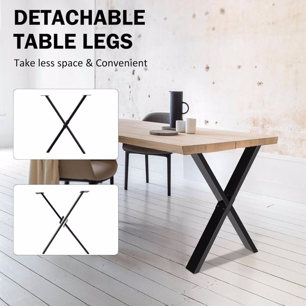 Coffee Table Legs 28"Hx24"W, Heavy Duty Desk Legs with Anti-Slip Feet Pads, X Shape Detachable Modern Bench Legs, Alloy Steel Furniture Metal Legs for DIY Bench Desk Chairs Dining End Table, 2Pair