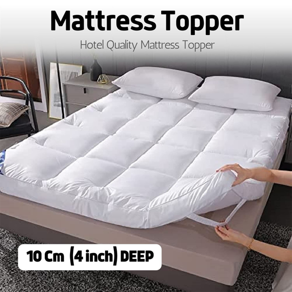 Hotel Quality Mattress Topper 10cm Deep Thick Single Double King Super All Size