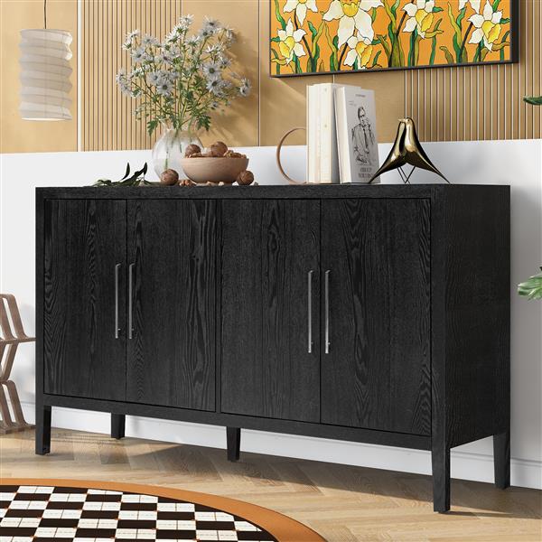 Storage Cabinet Sideboard Wooden Cabinet with 4 Metal handles ,4 Shelves and 4 Doors for Hallway, Entryway, Living room