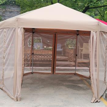 13 Ft. W x 13 Ft. D x 9.2ft Pop-Up Gazebo Tent Outdoor Canopy Hexagonal Canopies Gazebos & Pergolas 6 Sided for Patio Garden Backyard Sun Shelter BBQ Garden Events with Strong Steel Frame Storage Bag