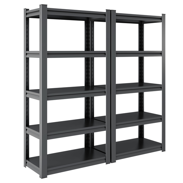 63"H 5 Tier Metal Shelves for Storage Garage Shelving 2000LBS Heavy Duty Storage Shelves Adjustable Garage Shelf Industrial Shelving Unit Storage Utility Rack,31.5"W*15.7"D*63"H,Black