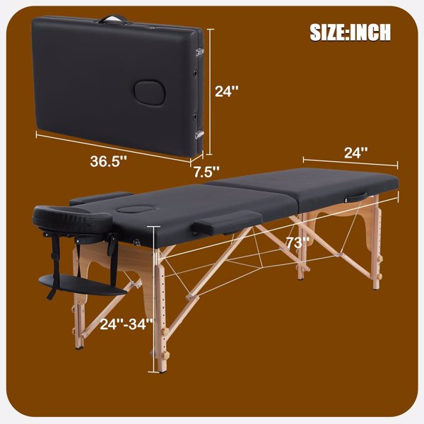 Massage Table Portable with Neck Stretcher, 84 inch Massage Bed Adjustable Lash Bed Massage Bed Tattoo Table for Eyelash Extensions Beauty Tattoo