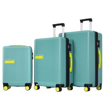 Contrast Color 3 Piece Luggage Set Hardside Spinner Suitcase with TSA Lock 20\\" 24\\' 28\\" Available