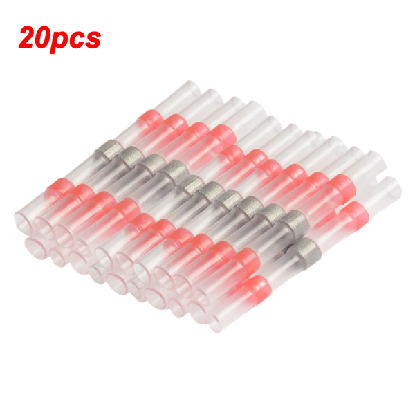 20 PCS Welded Sealing Sleeve Heat Shrink Waterproof Wire Connector Butt Terminal