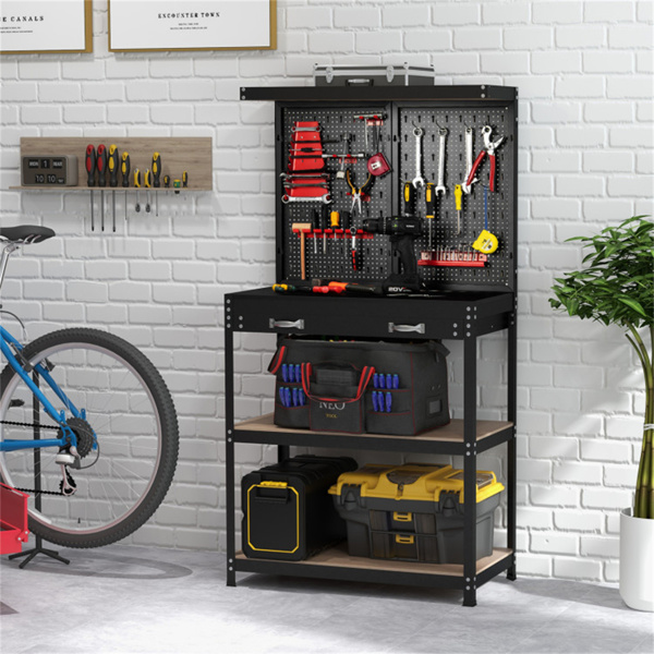 Garage workbench with drawer tool table