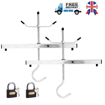 Universal Heavy Duty Ladder Roof Rack Clamp Clamps Lockable Free 2Locks Lockable