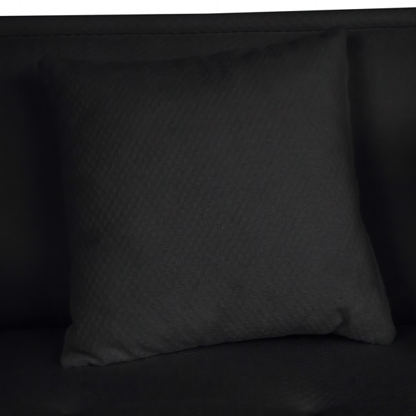 Black, Velvet cloth Modern Indoor Sofa With Three Pillows, 93.50"*35.23"*30.70"