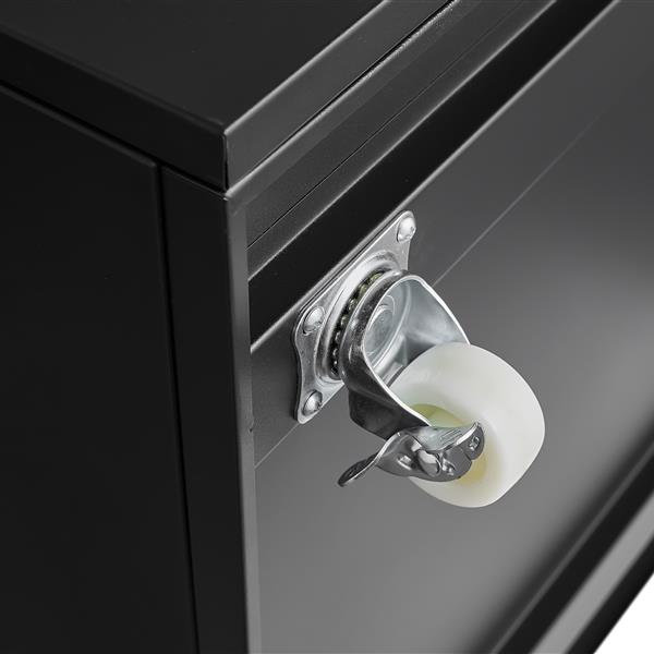 办公家具复印机柜黑色 2 门钢复印机支架移动底座文件打印机支架不支持Self-Pick Up