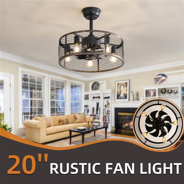 19.7In Classic Ceiling Fan with Light (Note:No warranty on bulbs)