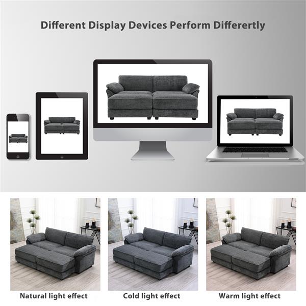 [VIDEO provided] [New] Free Combination Modular Convertible Sectional Sofa Bed Set, 4 Seat Upholstered Sleeper Corner Couch, Deep-Seat Loveseat with for Living Room, Office, Apartment,2 Colors