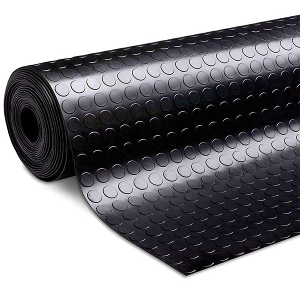 Rubber Flooring Matting Heavy Duty Black Anti Slip Garage Coin Penny 3MM Thick