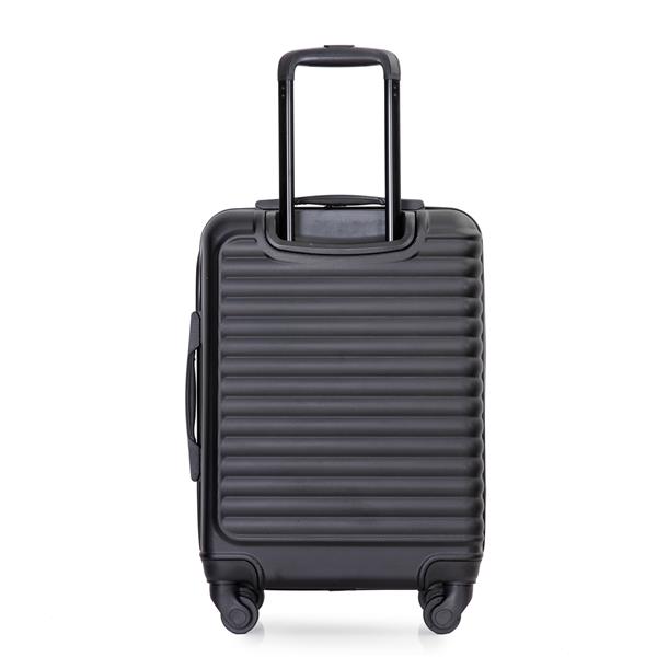 20" Carry on Luggage Lightweight Suitcase, Spinner Wheels, Black