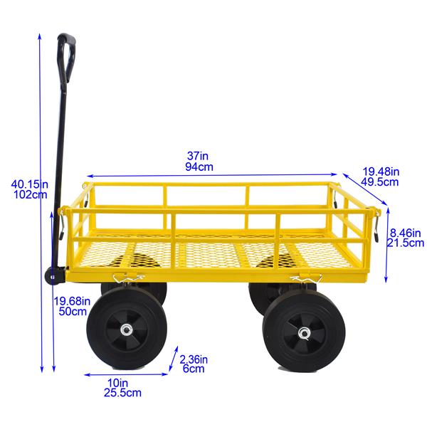 Tools cart Wagon Cart Garden cart trucks make it easier to transport firewood  Yellow