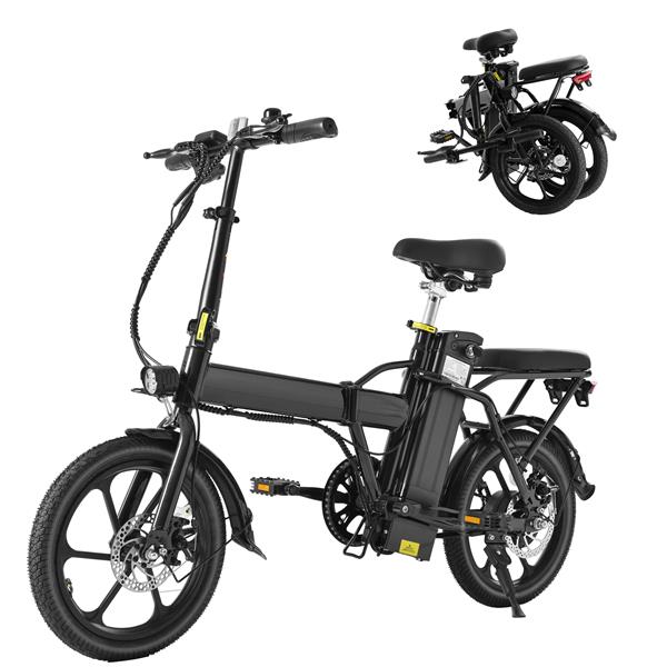 Adult Electric Bicycles 500 W Motor 15.5 MPH Max Speed, 16inch Tire, 42 V 10.4 AH Removable Battery for Electric Bike, Multi-Shock Absorption, City Commuter,  Fold able  Adult Electric Bicycle