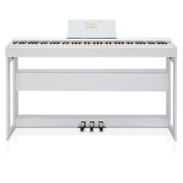 [Do Not Sell on Amazon] Glarry GDP-104 88 Keys Full Weighted Keyboards Digital Piano with Furniture Stand, Power Adapter, Triple Pedals, Headphone, for All Experience Levels White--Replace34914483