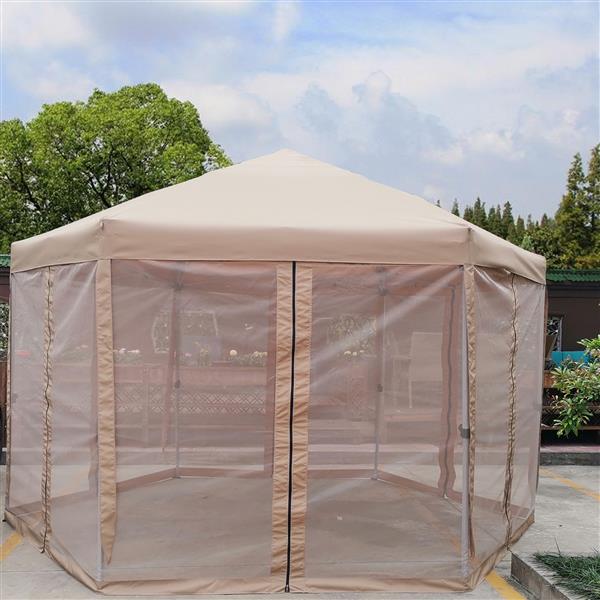 13 Ft. W x 13 Ft. D x 9.2ft Pop-Up Gazebo Tent Outdoor Canopy Hexagonal Canopies Gazebos & Pergolas 6 Sided for Patio Garden Backyard Sun Shelter BBQ Garden Events with Strong Steel Frame Storage Bag