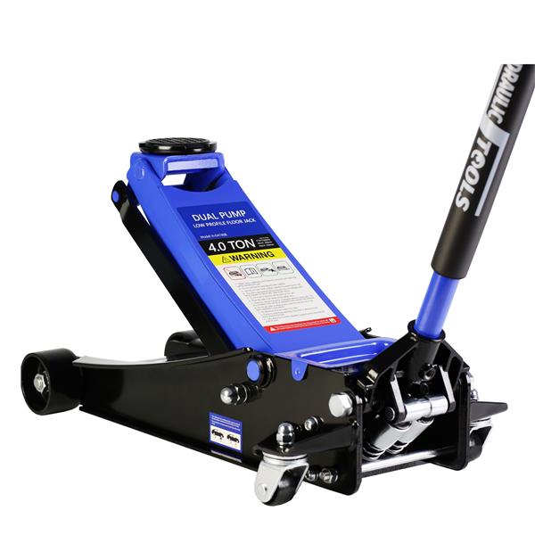 Floor Jack, 4 Ton Low Profile Floor Jack, Heavy-Duty Steel Racing Floor Jack with dual Piston Quick Lift Pump, Floor Jack Lifting Range 4"-21"