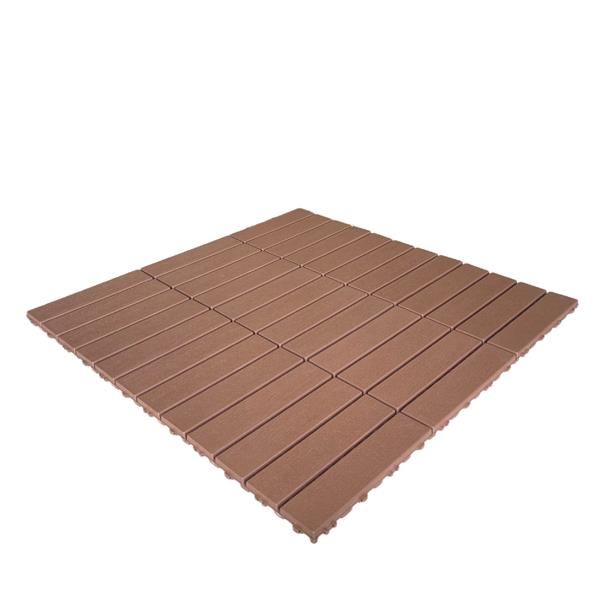 Plastic Interlocking Deck Tiles,44 Pack Patio Deck Tiles,11.8"x11.8" Square Waterproof Outdoor Floor All Weather Use, Patio Floor Decking Tiles for Porch Poolside Balcony Backyard (Dark Brown 44 pack)