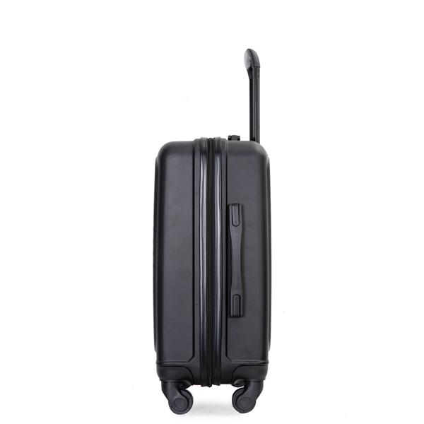 20" Carry on Luggage Lightweight Suitcase, Spinner Wheels, Black