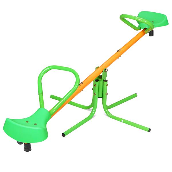 360 Degree Rotation Outdoor Kids Spinning Seesaw Sit and Spin Teeter Totter Outdoor Playground Equipment Swivel Teeter Totter for Backyard