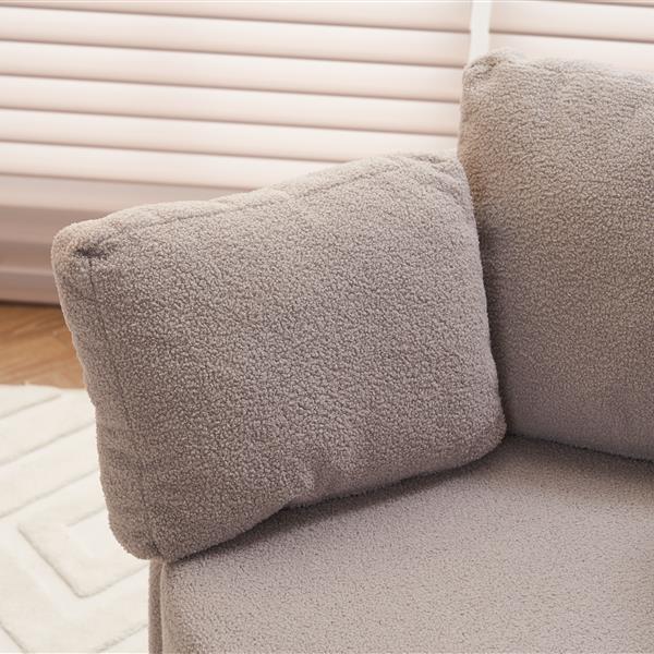 Fabric Swivel And Storage Chair With Back Cushion For Living Room,Light Gray