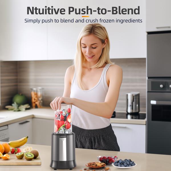 1300W Smoothie Blender, Personal Blender for Smoothies, Shakes and Nutrient Extractions with 2pcs BPA-Free 27 oz Portable Blender Bottles and To-Go Lids【FBA发货 亚马逊禁售】