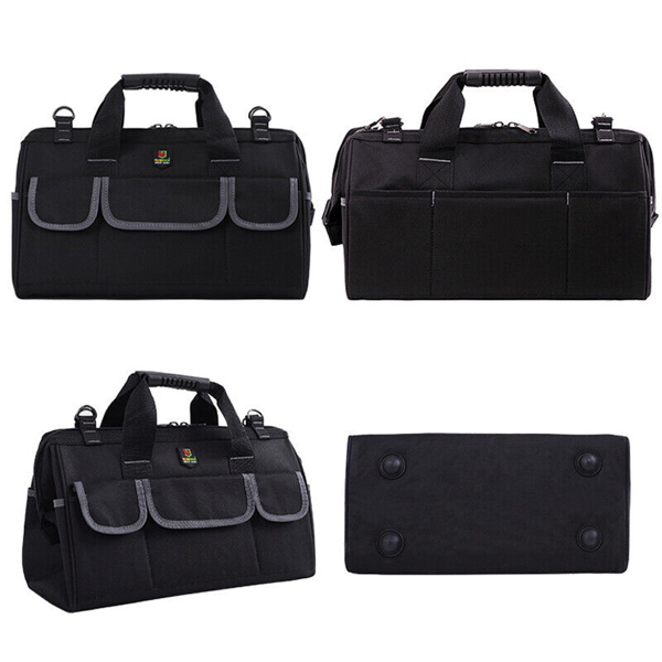 19in Portable Multifunctional Tool Bag Heavy Duty Storage Case w/Shoulder Strap