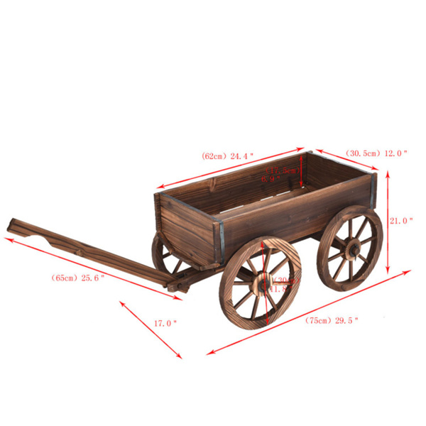 Wooden flowerpot frame, cart planting pot.