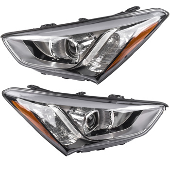 Halogen Headlight Headlamp Front Left & Right for Hyundai Santa Fe 2013-2016