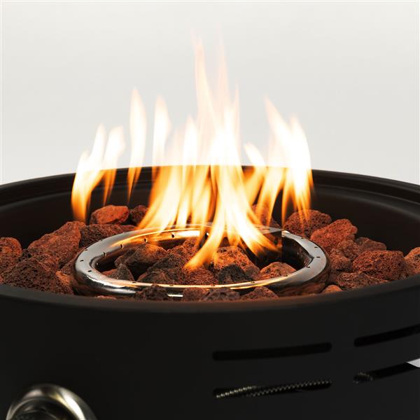 15 inch Outdoor Portable Propane Fire Pit, Camping Fire Pit with Cooking Support Tabletop Fire Pit with Quick Connect Regulator