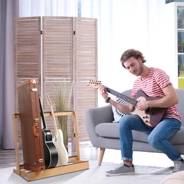 Folding Hardwood Guitar Case Stand for Electric Guitar, Bass, or Acoustic Guitars Hard Case,Save Space for Home, Studio