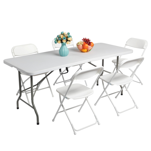 6FT Outdoor Courtyard Foldable Long Table