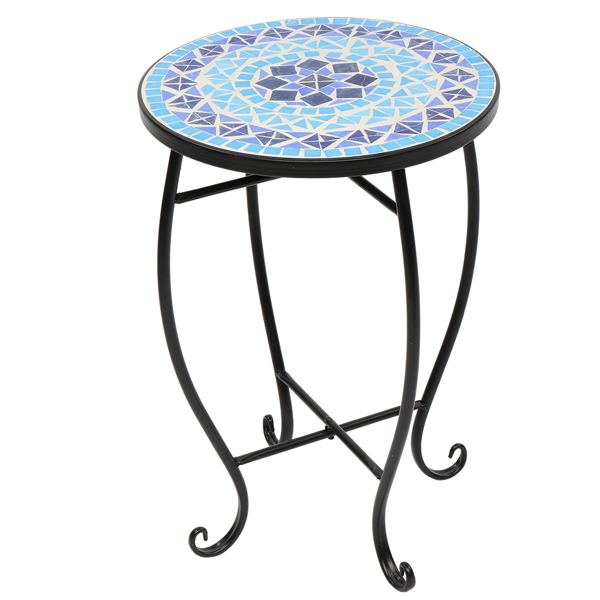 Artisasset Inlaid With Diamond-Colored Sea Mosaics With Round Terrace Bistro Tables