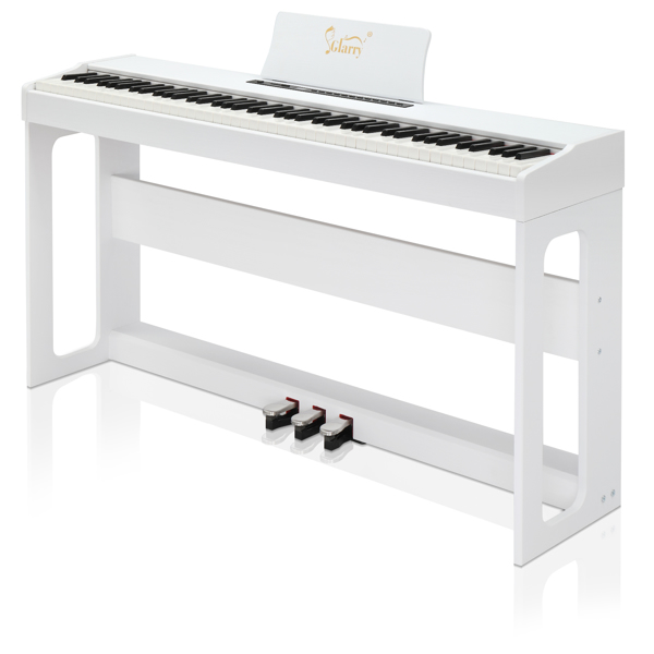 [Do Not Sell on Amazon] Glarry GDP-104 88 Keys Full Weighted Keyboards Digital Piano with Furniture Stand, Power Adapter, Triple Pedals, Headphone, for All Experience Levels White--Replace34914483