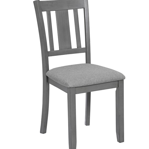 Wooden Dining Chairs Set of 4, Kitchen Chair with Padded Seat, Upholstered Side Chair for Dining Room, Living Room, Gray