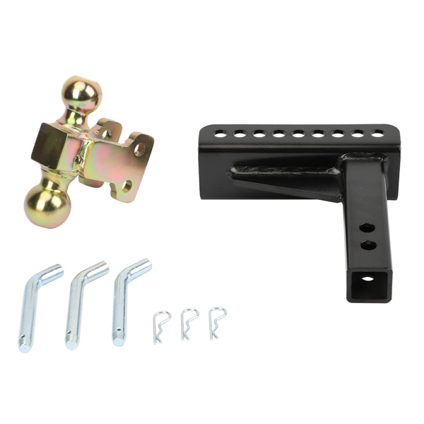 45900 Adjustable Trailer Hitch Ball Mount 2-Inch Receiver 6-Inch Drop 2 and 2-5/16-Inch Balls 14,000 lbs Black