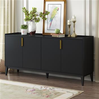 Storage Cabinet Sideboard Wooden Cabinet with 4 Doors for Hallway, Entryway, Living Room, Adjustable Shelf