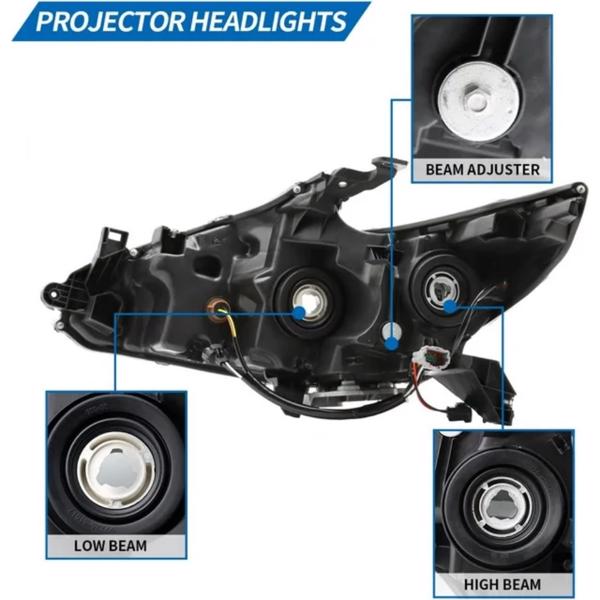 Nissan Altima Headlight Assembly Compatible with 2016 2017 2018 Nissan Altima Halogen Headlamps Replacement Chrome Housing Clear Lens Left and Right Side