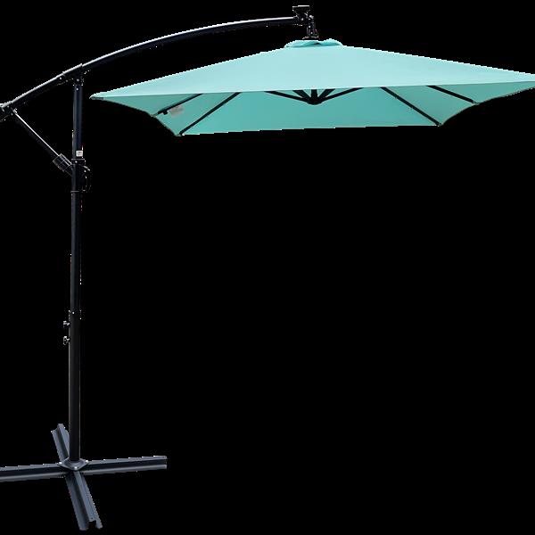 Rectangle 2x3M Outdoor Patio Umbrella Solar Powered LED Lighted Sun Shade Market Waterproof 6 Ribs Umbrella with Crank and Cross Base for Garden Deck Backyard Pool Shade Outside Deck Swimming Pool