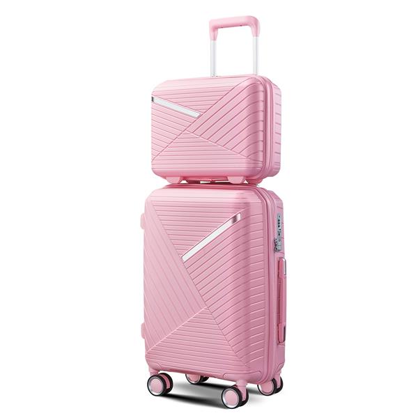 Luggage Sets 4 Piece(14/20/24/28), Expandable Lightweight Suitcase with 4 Double 360 Degrees Mute Spinner Wheels PP Materials Durable TSA Lock Travel Luggage