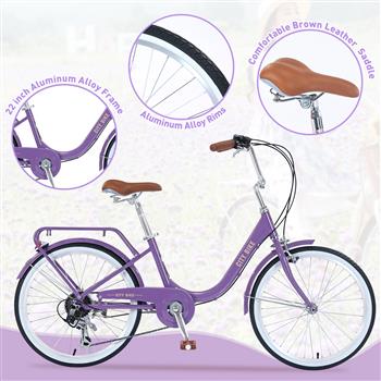 7 Speed, Steel Frame,Multiple Colors 22 Inch Girls Bicycle