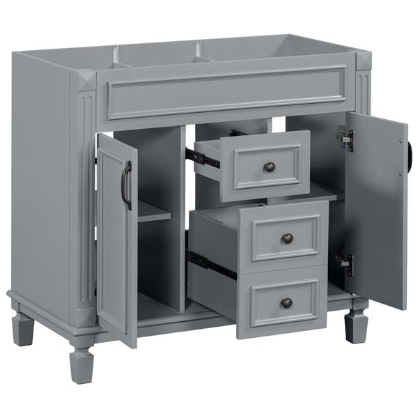 36'' Bathroom Vanity without Top Sink, Cabinet only, Modern Bathroom Storage Cabinet with 2 Soft Closing Doors and 2 Drawers(NOT INCLUDE BASIN SINK)