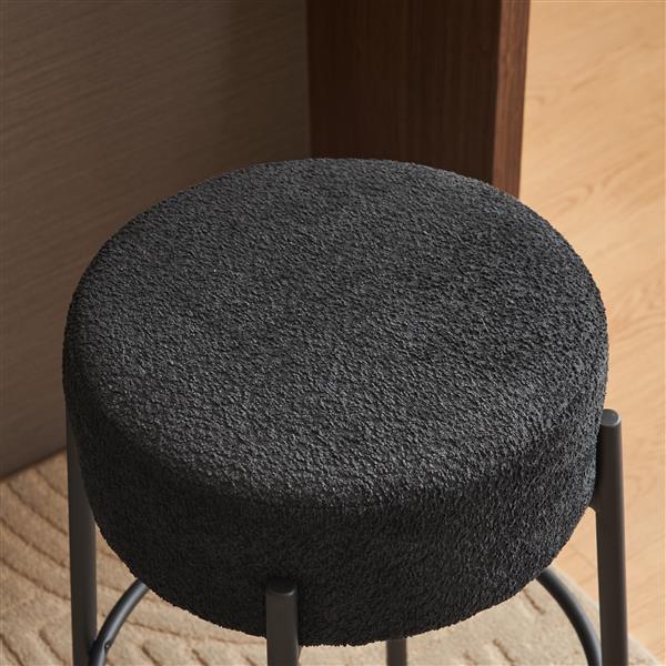 30" Tall, Round High Bar Stools, Set of 2 - Contemporary upholstered dining stools for kitchens, coffee shops and bar stores - Includes sturdy hardware support legs