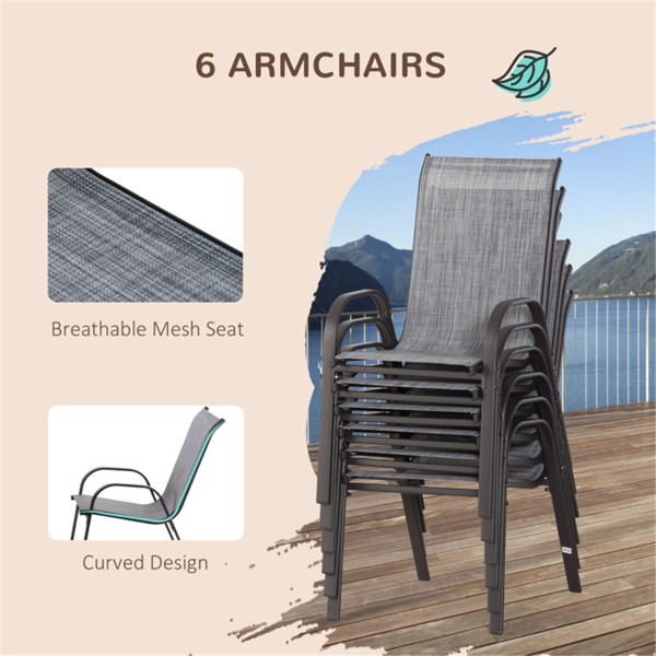 Outdoor dining table and chair package with umbrella