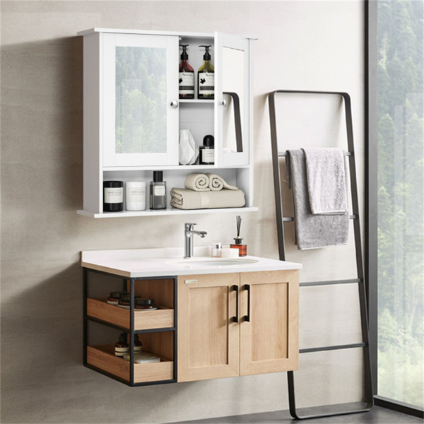 White bathroom cabinet with mirror