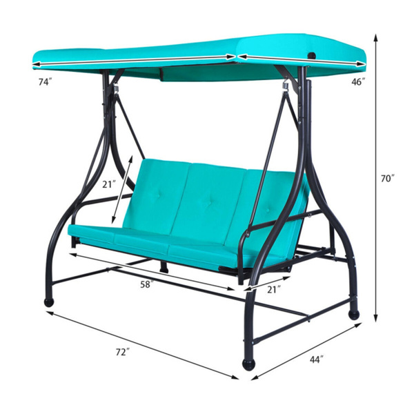 3-Seat Swing Chairs ，Convertible Swing Hammock Bed